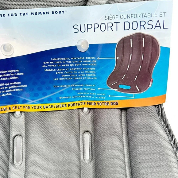 ObusForme Dorsal Back Boost Homedics Posture Seat Health Gray Home Obus NEW - Picture 5 of 7